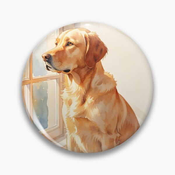 Item preview, Home – Golden Retriever Waiting by the Window | Soft Emotional Dog Illustration designed and sold by EmeraldeaArt.