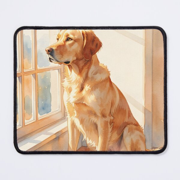 Item preview, Home – Golden Retriever Waiting by the Window | Soft Emotional Dog Illustration designed and sold by EmeraldeaArt.