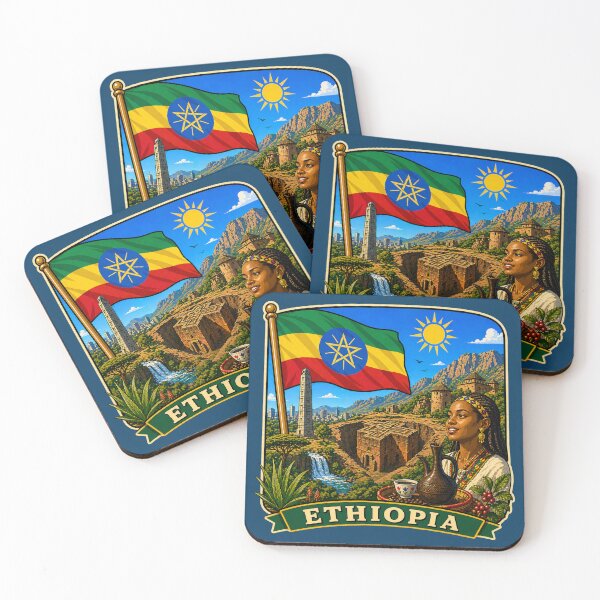 Item preview, Ethiopia - Flag, Lalibela Churches and Highlands designed and sold by Myra365Art.