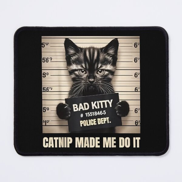 Item preview, Funny Cat Mugshot Made Me Do It designed and sold by Tanjaberto.