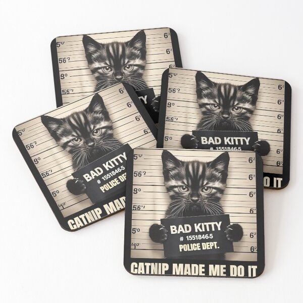 Item preview, Funny Cat Mugshot Made Me Do It designed and sold by Tanjaberto.
