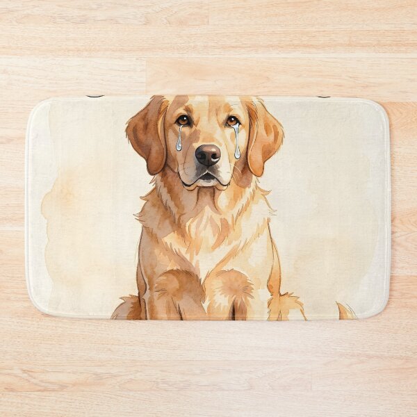 Item preview, I Miss You – Crying Golden Retriever Emotional Dog Illustration designed and sold by EmeraldeaArt.