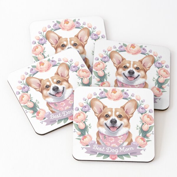 Artikelvorschau, Beste Hundemama Corgi Blumen Muttertags-Anstecknadel entworfen und verkauft von Breed And Build.
