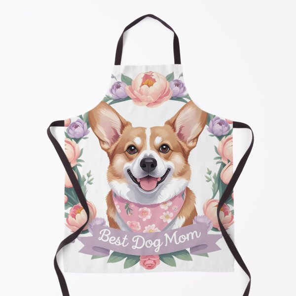 Item preview, Best Dog Mom Corgi Floral Mother's Day Badge designed and sold by Breed And Build.