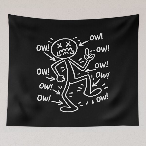 Item preview, Ow Ow Ow Matchstick Character Middle Finger Humor designed and sold by Tanjaberto.