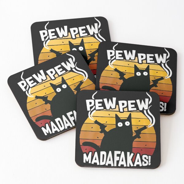 Item preview, Pew Pew Madafakas Cat – Funny Cowboy Cat Meme designed and sold by Tanjaberto.