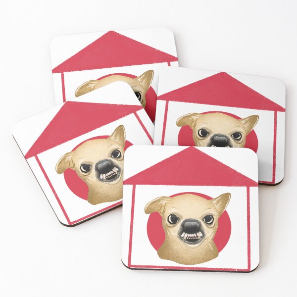 Item preview, Funny Creepy Dog in House Weird Cute Meme Art designed and sold by Pryhozha.