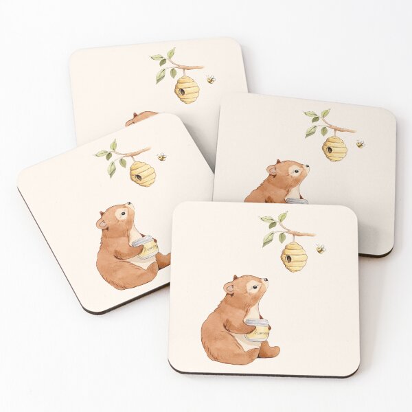 Item preview, Honey Bear & Little Bee Friends Watercolor designed and sold by SylaCreates.