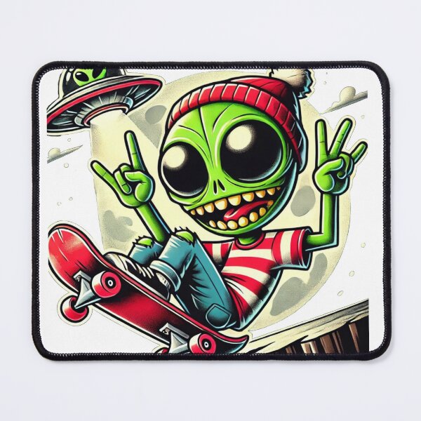 Item preview, Alien Skater Skateboard Sticker Art designed and sold by InkNovaLab.