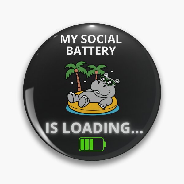 Item preview, My Social Battery is Loading Hippo designed and sold by ContigoART.