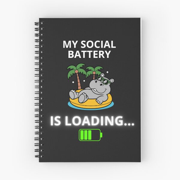 Item preview, My Social Battery is Loading Hippo designed and sold by ContigoART.