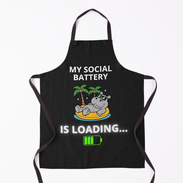 Item preview, My Social Battery is Loading Hippo designed and sold by ContigoART.
