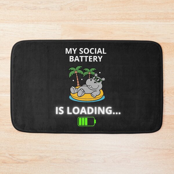 Item preview, My Social Battery is Loading Hippo designed and sold by ContigoART.