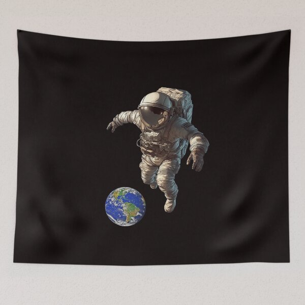 Item preview, Astronaut Playing Football with Earth - Epic Space Sports Art designed and sold by MOHAMEDNOOR428.
