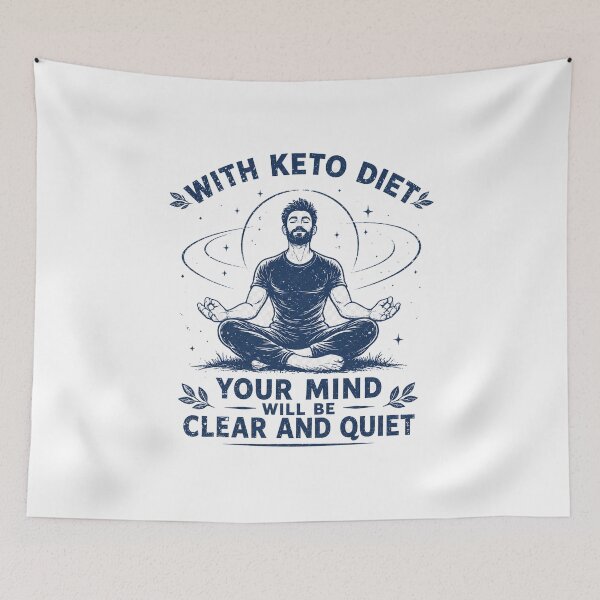 Item preview, With Keto Diet Your Mind Will Be Clear And Quiet Meditation Graphic designed and sold by MyOwnLab.