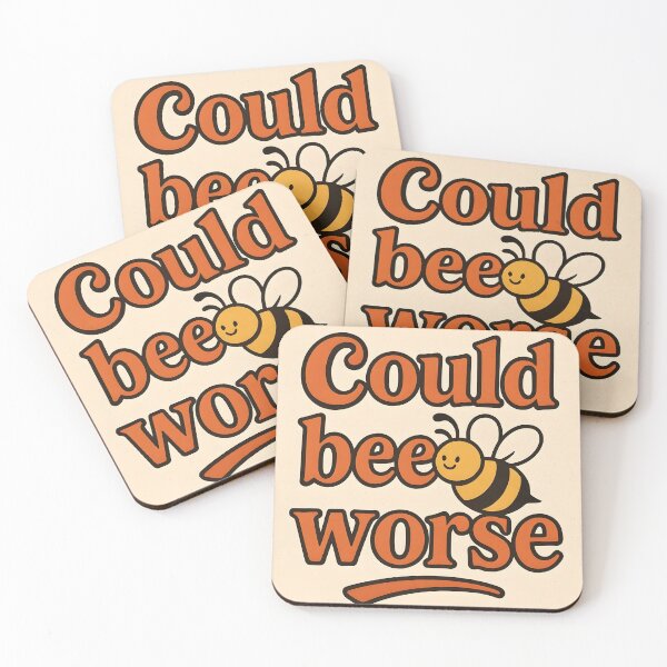 Item preview, Could Bee Worse – Cute Retro Bee Pun Design designed and sold by EmeraldeaArt.
