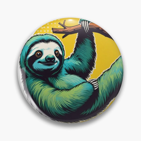 Item preview, Take It Slow | Vibrant Retro Teal Sloth designed and sold by Madhav Creations Studio.