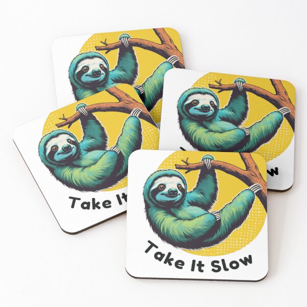 Item preview, Take It Slow | Vibrant Retro Teal Sloth designed and sold by Madhav Creations Studio.