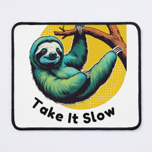 Item preview, Take It Slow | Vibrant Retro Teal Sloth designed and sold by Madhav Creations Studio.