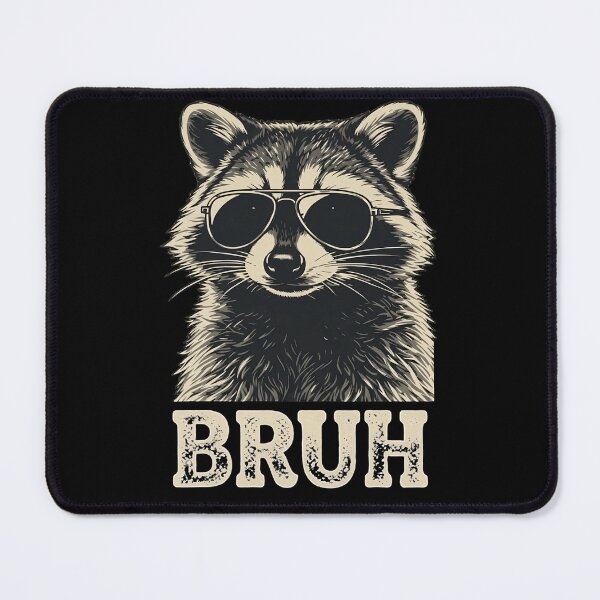 Item preview, Funny Cool Raccoon with Sunglasses Bruh Meme Vintage Retro Illustration designed and sold by haitrieuic96.