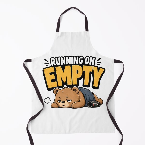Item preview, Running On Empty Cute Tired Bear Meme Funny Low Energy Sticker designed and sold by TheLazyVibe.