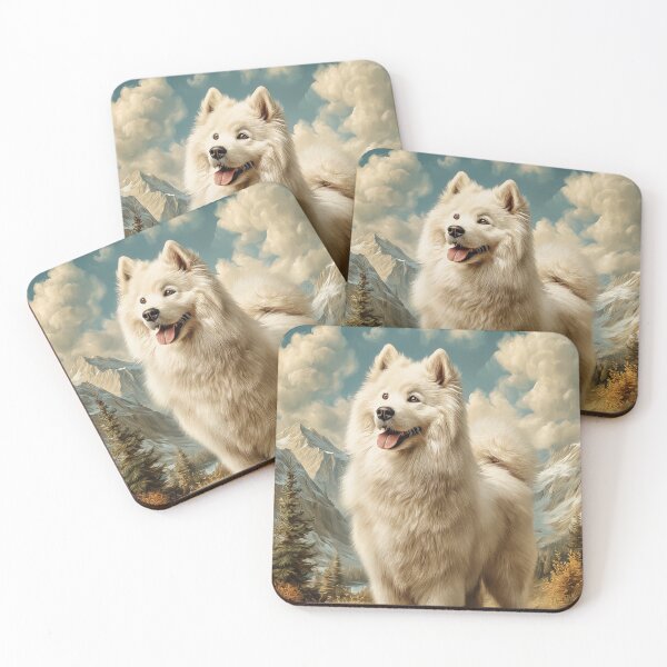Item preview, Samoyed Dog in Mountain Landscape designed and sold by PetsArt.