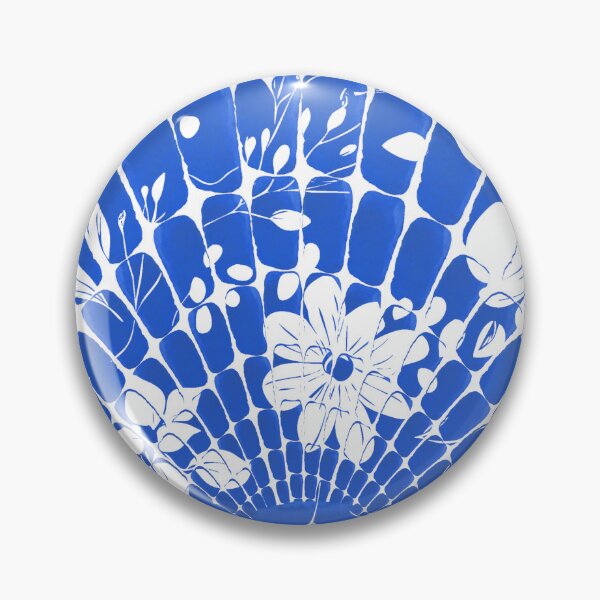 Item preview, Blue Seashell with Florals on White designed and sold by ArtyFridgees.
