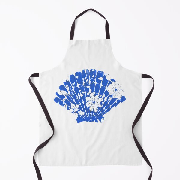 Item preview, Blue Seashell with Florals on White designed and sold by ArtyFridgees.