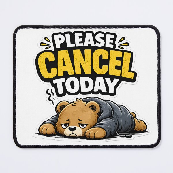 Item preview, Please Cancel Today Cute Bear Meme Introvert Cancel Plans Funny Sticker designed and sold by TheLazyVibe.