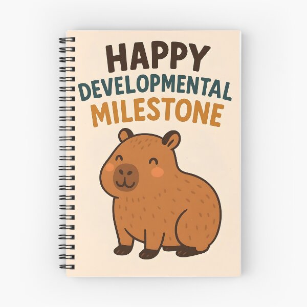 Item preview, Happy Developmental Milestone – Cute Cartoon Capybara Celebration Design designed and sold by EmeraldeaArt.
