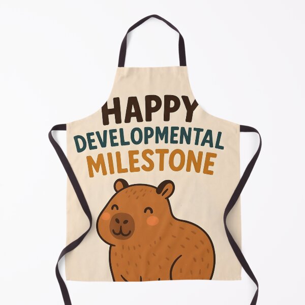 Item preview, Happy Developmental Milestone – Cute Cartoon Capybara Celebration Design designed and sold by EmeraldeaArt.