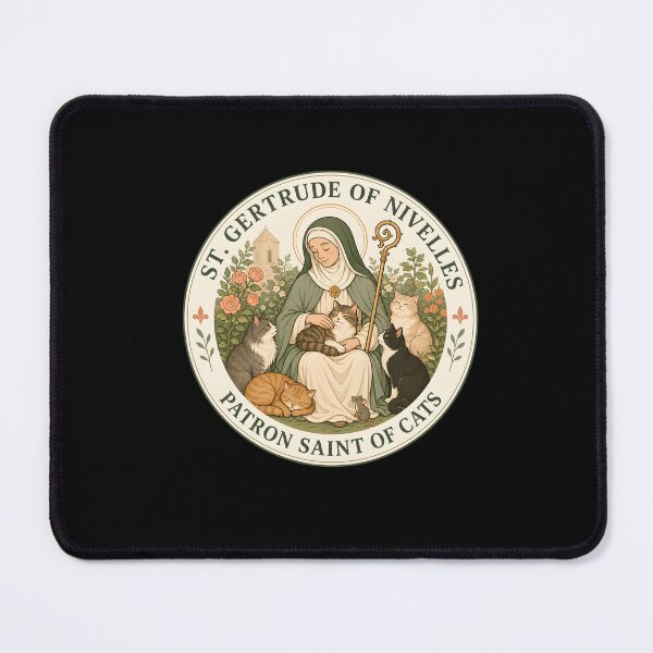 Item preview, St. Gertrude of Nivelles - Patron Saint of Cats - Aesthetic designed and sold by DONT ASK CLUB.