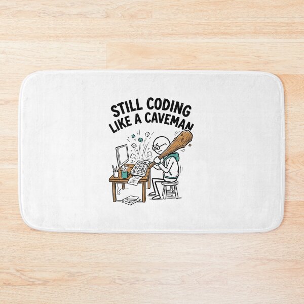 Item preview, Still Coding Like a Caveman - Funny Programmer & Web Dev Humorous Illustration designed and sold by Urben Loop.