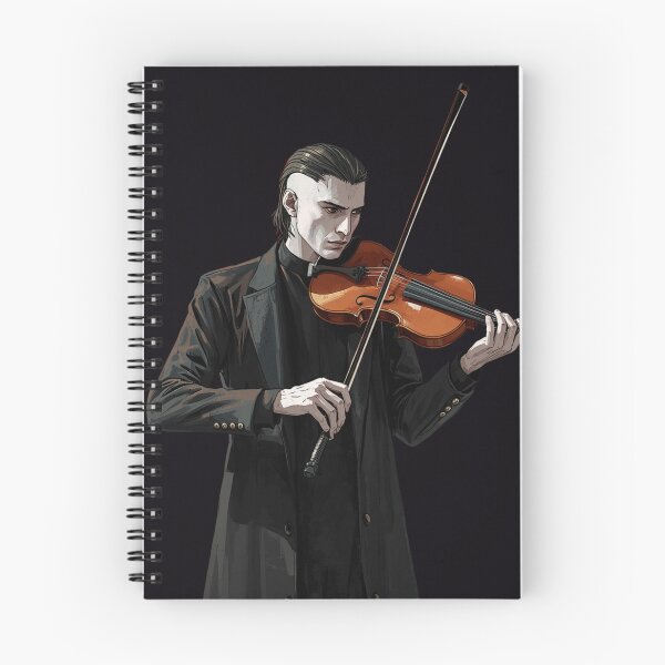 Item preview, Serath Kael - Gothic Violinist Portrait Dark Sacred Series Metal Art - LUPUS POTESTATIS Band Member designed and sold by GeoWhimsy Studio.
