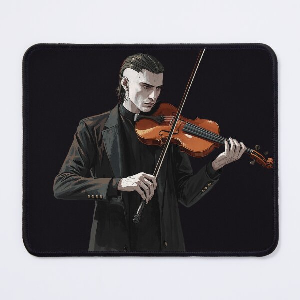 Item preview, Serath Kael - Gothic Violinist Portrait Dark Sacred Series Metal Art - LUPUS POTESTATIS Band Member designed and sold by GeoWhimsy Studio.