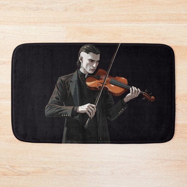 Item preview, Serath Kael - Gothic Violinist Portrait Dark Sacred Series Metal Art - LUPUS POTESTATIS Band Member designed and sold by GeoWhimsy Studio.