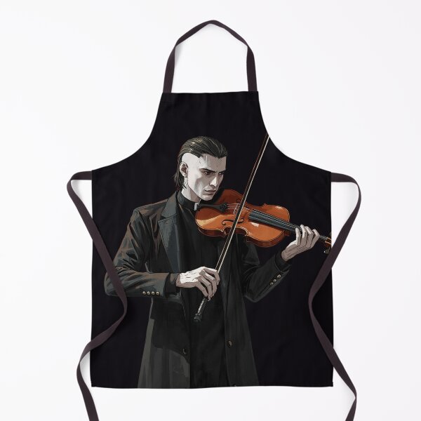 Item preview, Serath Kael - Gothic Violinist Portrait Dark Sacred Series Metal Art - LUPUS POTESTATIS Band Member designed and sold by GeoWhimsy Studio.