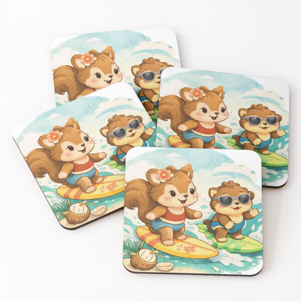 Item preview, Summer Vibes: Tropical Surfing Friends designed and sold by ForestCuties.