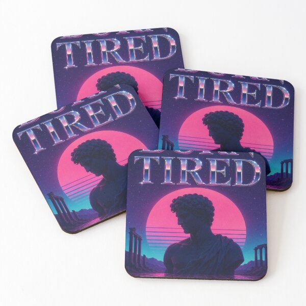 Item preview, Born Tired – Retro Synthwave Aesthetic Poster | Vaporwave Art | Funny Lazy Quote designed and sold by irfanshikh.