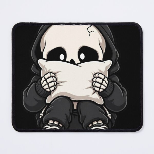 Item preview, Shy Chibi Skeleton Hugging Pillow Sticker designed and sold by Zenvique Art.