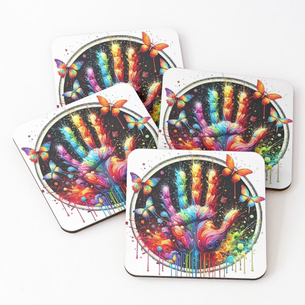 Item preview, Colorful Handprint Butterfly Art designed and sold by InkNovaLab.