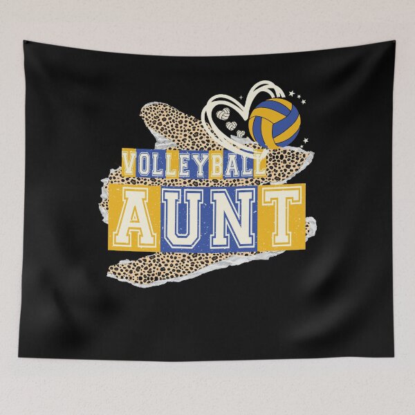 Item preview, Volleyball Aunt Leopard Blue Yellow Design designed and sold by LashondaGreen89.