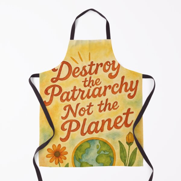 Item preview, Destroy the Patriarchy Not the Planet – Eco Feminist Retro Calligraphy Design designed and sold by EmeraldeaArt.
