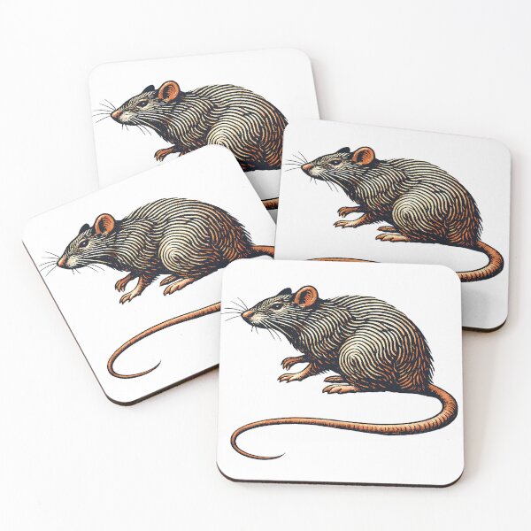 Item preview, Detailed Vintage Woodcut Style Rat Illustration designed and sold by LumePrint.