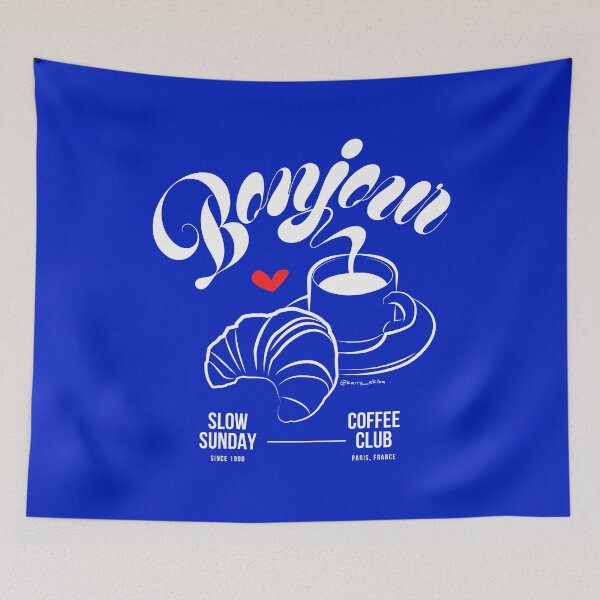 Item preview, Bonjour - Slow Sunday Coffee Club designed and sold by Karry Akiba Store.