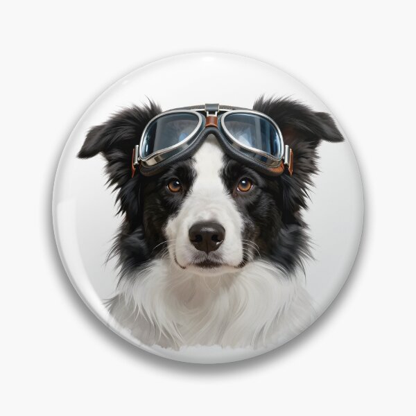 Item preview, Border Collie Aviator Dog Portrait | Vintage Pilot Border Collie Art Print designed and sold by Fur Honcho.