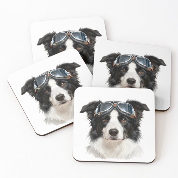Item preview, Border Collie Aviator Dog Portrait | Vintage Pilot Border Collie Art Print designed and sold by Fur Honcho.