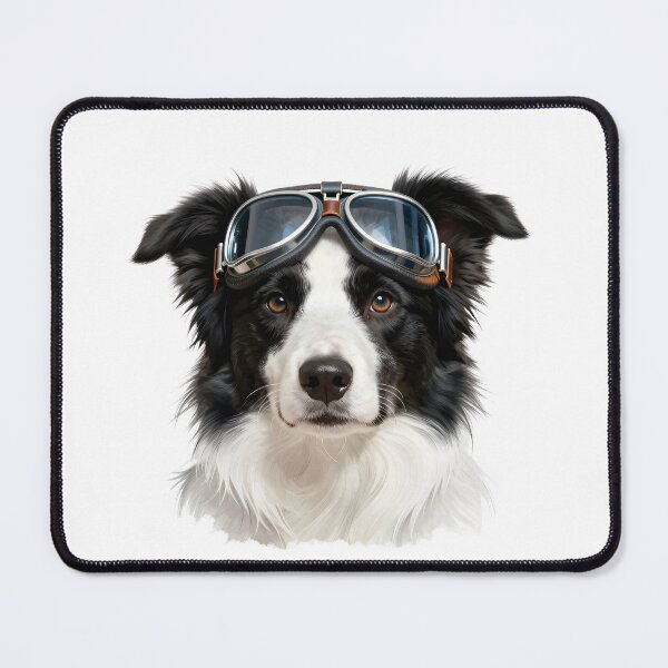 Item preview, Border Collie Aviator Dog Portrait | Vintage Pilot Border Collie Art Print designed and sold by Fur Honcho.