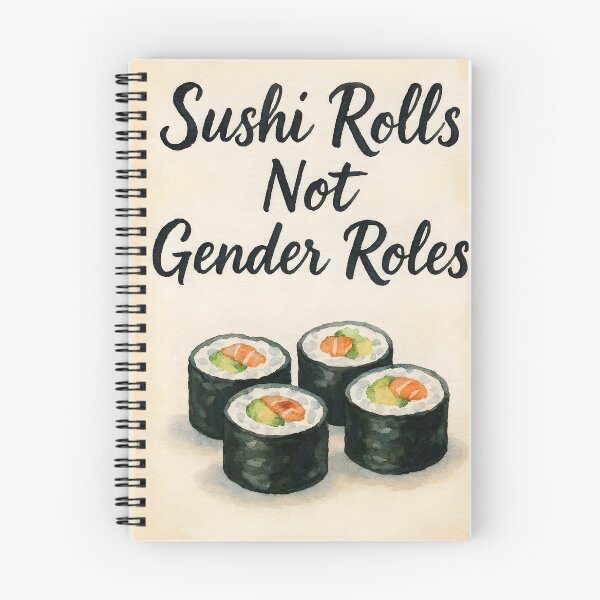 Item preview, Sushi Rolls Not Gender Roles – Watercolor Calligraphy Feminist Design designed and sold by EmeraldeaArt.
