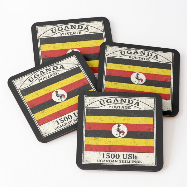 Item preview, Uganda Postage Stamp Flag Distressed designed and sold by BluecidDesign.